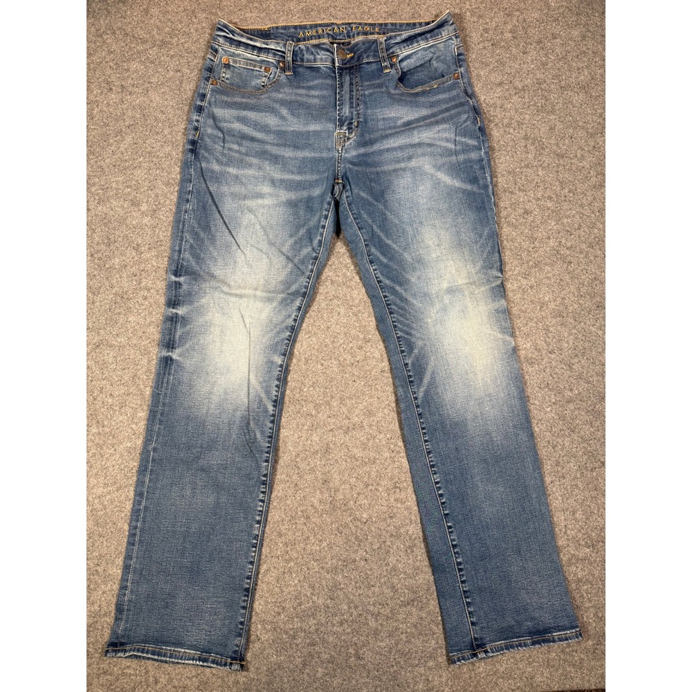 American Eagle Mens Original‎ Straight Blue Jeans 36x34 Next Level Flex